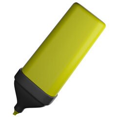 3d illustration marker highlighter