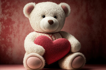 teddy bear in red and white color