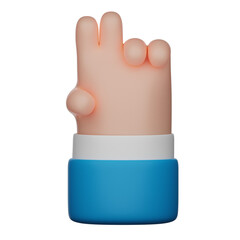 3d illustration peace hand gesture sign