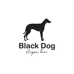 black Dog logo Design Vector Template.