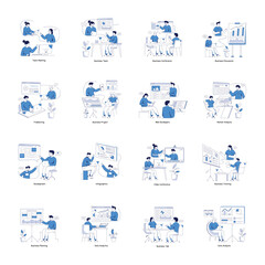 Collection of Collaboration Flat Illustrations 

