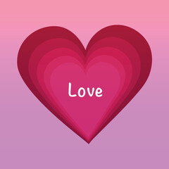 A heart, a symbol of love and Valentine s Day. Pink heart icon isolated on pink background. Vector illustration.