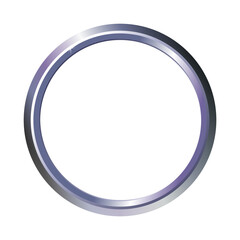 Round silver frame, border in circle form, isolated. For photo, just the right thing for your design. Png