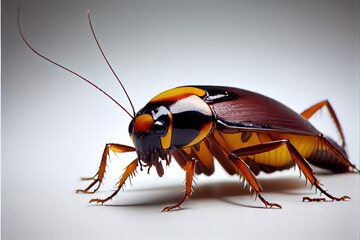 A close up of a cockroach