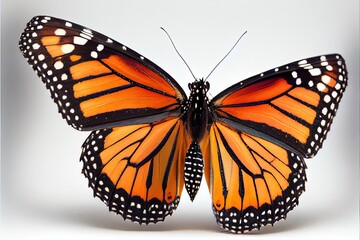 A close up of a monarch butterfly