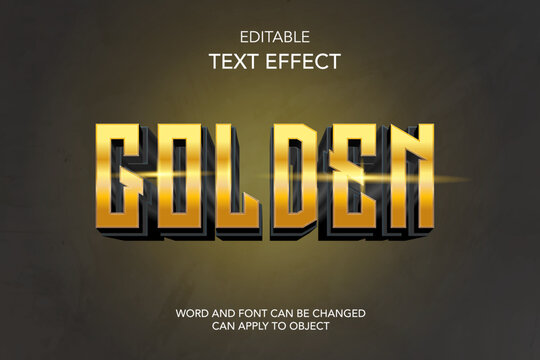 editable 3d gold effect text style mockup