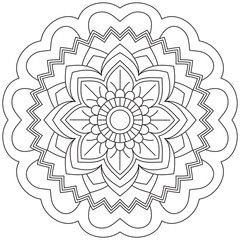 Mandala Vector Tree Lotus Flower Leaf Coloring Art Simple Design Shape Floral Oriental Outline Vintage Decorative Elements Pattern Illustration Islam Arabic Indian Turkish Mystic Religion Morals Petal