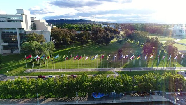 Golden Canberra facing Parliament House