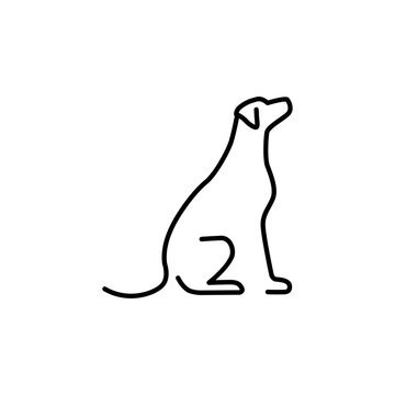 dog outline vector logo