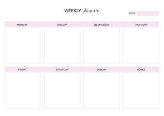 Weekly Planner, KDP Interior, To Do Planner, Vector PDF, Blank Calendar