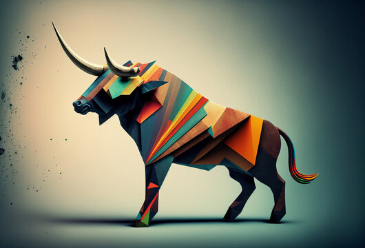 Stock market bull market trading concept. Generative ai