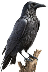 Raven isolated, png, transparent background, black