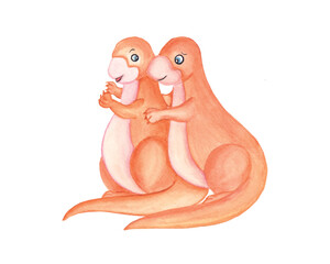 Watercolor valentine Dinosaur Clipart, Couple Dino sublimation for printing, clothes, t-shirts, papers