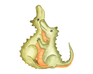 Watercolor valentine Dinosaur Clipart, Couple Dino sublimation for printing, clothes, t-shirts, papers