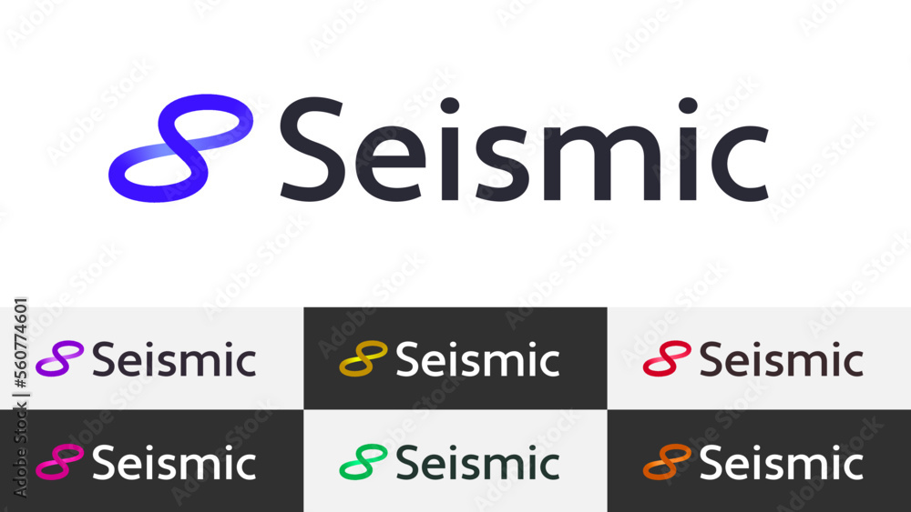 Poster infinity abstract letter s logo minimal linear gradient overlapping loop with editable text and easy