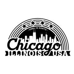 Chicago, Illinois, USA. Logo design template. Vector and illustration.