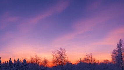 Fototapeta na wymiar Amazing sunset in the winter Carpathians.
