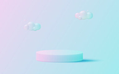 Minmal pastel mockup stage 3d realistic style