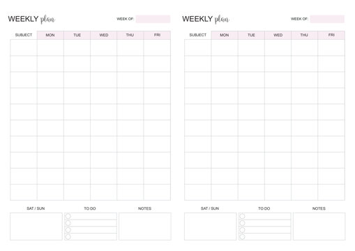 Homeschool weekly schedule, Homeschool Planner, Homeschool Planner Calendar, KDP Interior, To Do Planner, Vector PDF, Blank Calendar