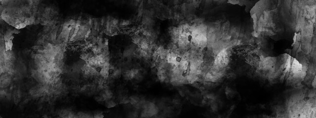 Abstract black watercolor background painting. Abstract black background. Black background texture in painted watercolor and vintage grunge design,