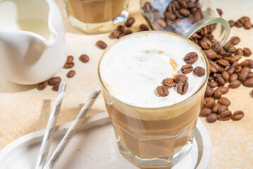 Foamy frappe coffee drink