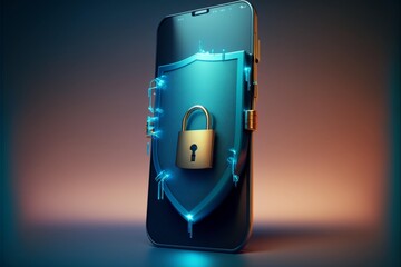 cybersecurity and privacy concepts to protect data lock icon and internet network security technology businessman protecting personal data on smart phone with virtual screen interfaces.