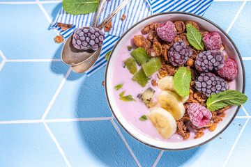 Summer breakfast fruit bowl