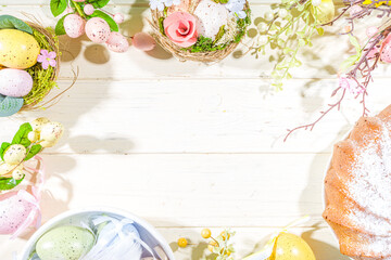 Easter eggs still life composition