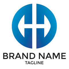 Obraz premium C and D combine logo with left and right arrow