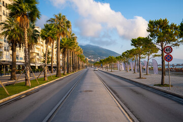 Fototapeta premium Vlora, Albania Road View. Summer in Albania