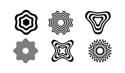 Vector set of abstract shapes and circles design elements.