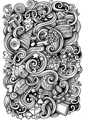 Happy Birthday doodle graphic hand-drawn illustration
