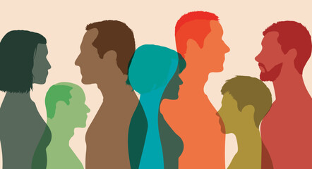 Society or community of people of diverse and multicultural races.  Group people of different culture.