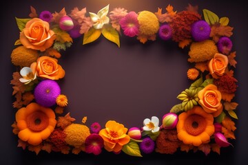 Naklejka na ściany i meble wreath of flowers