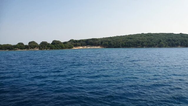 The coast of an island in the Brijuni National Park near Pula, Croatia