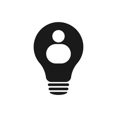 Man in a light bulb. The concept of business -anx. Vector