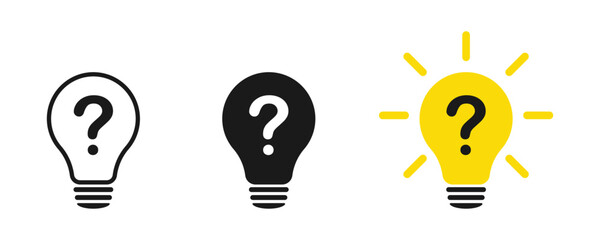 Question light bulb. A set of Ilyustration