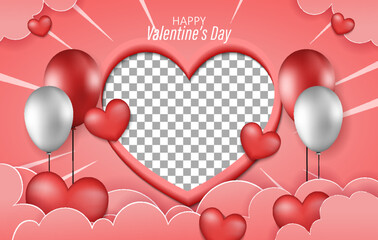 happy valentine's day pink background premium vector © Ricky Andika