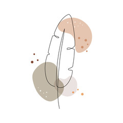 Line art banana palm leaf. Minimal continuous line banana leaf foliage drawing illustration. Tropical modern plant abstract design background. Vector illustration.