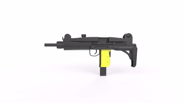 Uzi gun isolated on background