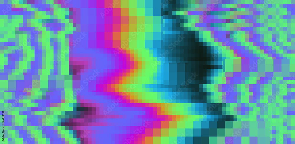 Aufkleber Glitched and pixelated screen of a computer. Abstract background with digital noise artifacts.