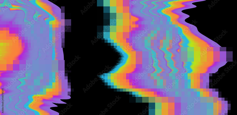 Aufkleber Glitched and pixelated screen of a computer. Abstract background with digital noise artifacts.