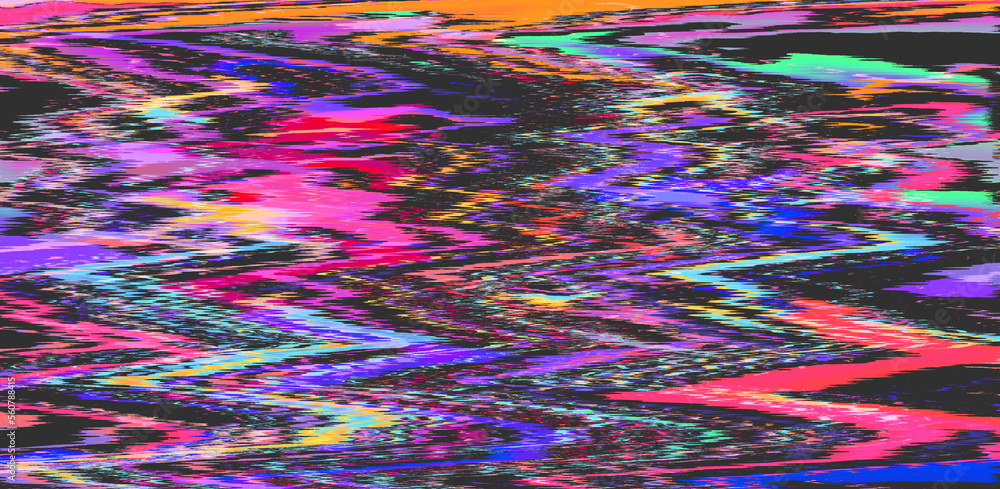 Aufkleber Abstract retrowave background with digital pixel noise glitch artifacts like in old video VHS tape.