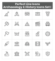 Archaeology and History Icons Set I