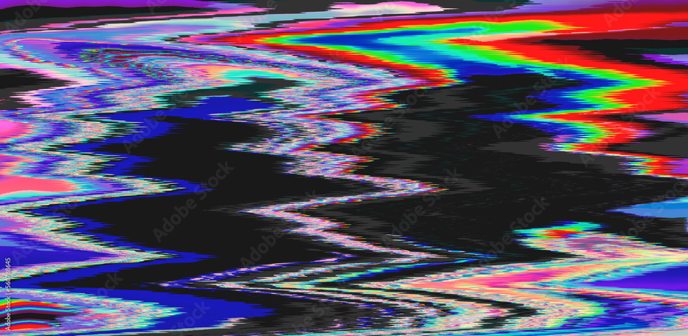 Poster abstract retrowave background with digital pixel noise glitch artifacts like in old video vhs tape.