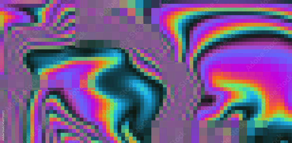 Aufkleber Texture of a glitched and distorted computer screen with random pixel noise.