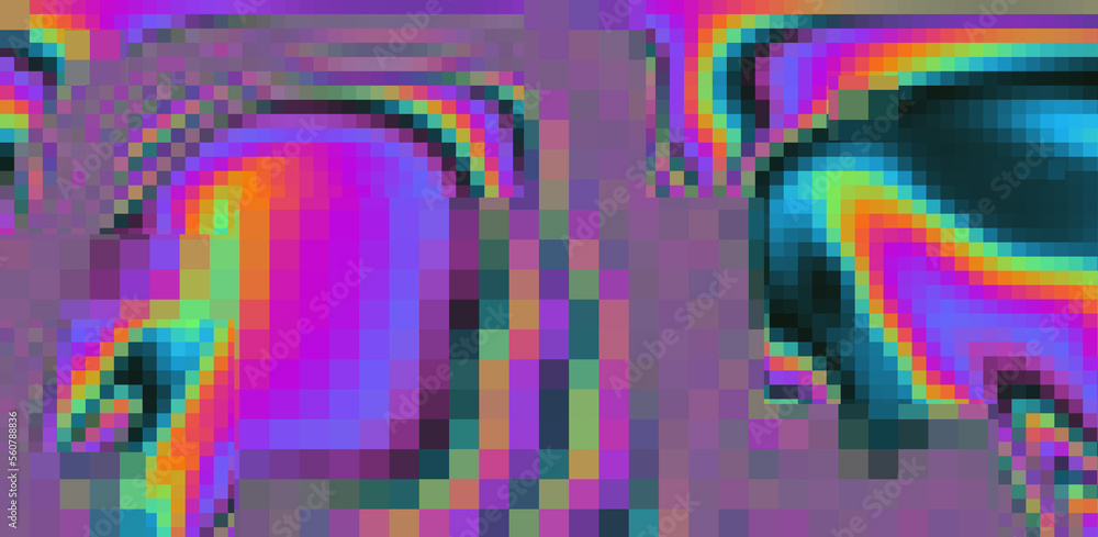 Aufkleber Texture of a glitched and distorted computer screen with random pixel noise.