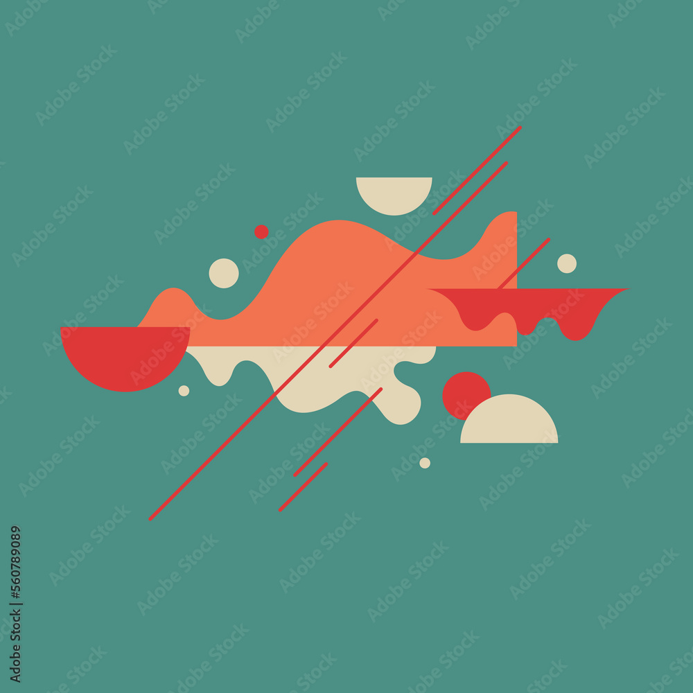 Poster modern geometric composition of various shapes. illustration for design. abstract background in the 