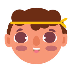 Isolated happy male character avatar Vector