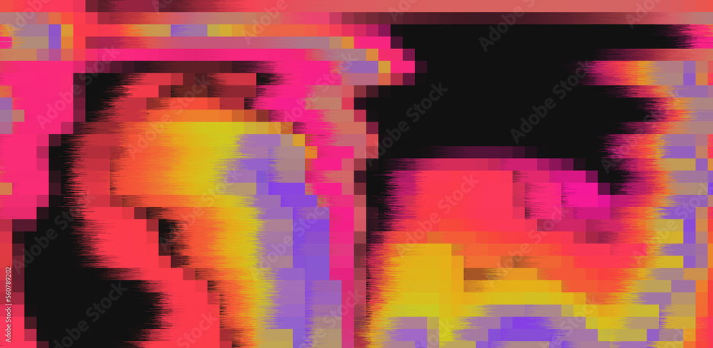 Aufkleber Glitched and pixelated screen of a computer. Abstract background with digital noise artifacts.